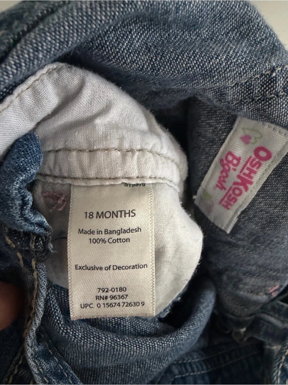 Y2K Oshkosh denim jumper floral embroidered 2T